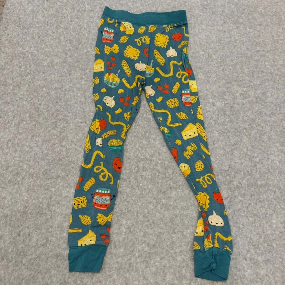 Little Sleepies Pasta Party Bamboo Pajama Set Blue 4T Toddler PJ Long Sleeve